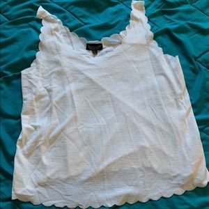 Topshop white scallop tank